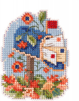 Fall Mailbox Beaded Cross Stitch Kit by Mill Hill