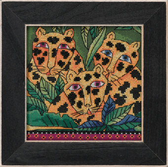 Leopard Laurel Burch Cross Stitch Kit by Mill HIll