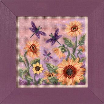 Sunflower Garden Beaded Cross Stitch Kit by Mill HIll